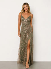 Marcia Sparkle Gown | Eucalyptus + Rose Gold
