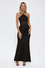 Florenza Halter Maxi Dress Black