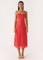 Kahlo Midi Dress Red
