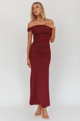 Bloom Mesh Midi Dress Wine