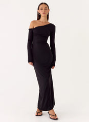 Jordana Twist Maxi Dress Black