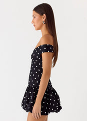 Endless Romance Mini Dress Black Polkadot