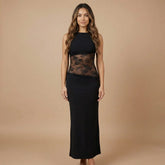 Indigo Lace Maxi Dress