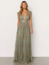 Arlene Shimmer Gown | Sage + Gold
