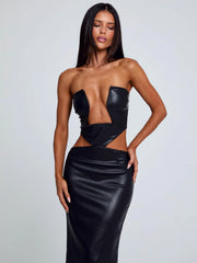 Milarae Black Midi Dress