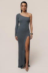 Alpine Elegance Slit Maxi Dress