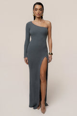 Alpine Elegance Slit Maxi Dress