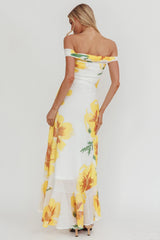 Moonlit Off Shoulder Maxi Dress Yellow