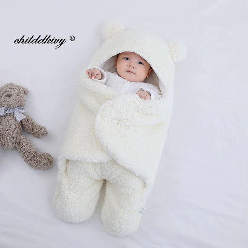 Soft Newborn Baby Wrap Blankets Baby Sleeping Bag Envelope for Newborn Sleepsack Thicken Cocoon for Baby 0-9 Months