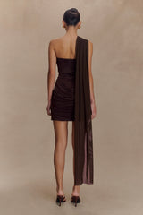 Mattea Slinky Mesh Mini Dress With Scarf