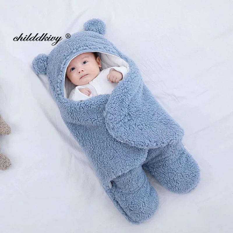 Soft Newborn Baby Wrap Blankets Baby Sleeping Bag Envelope for Newborn Sleepsack Thicken Cocoon for Baby 0-9 Months