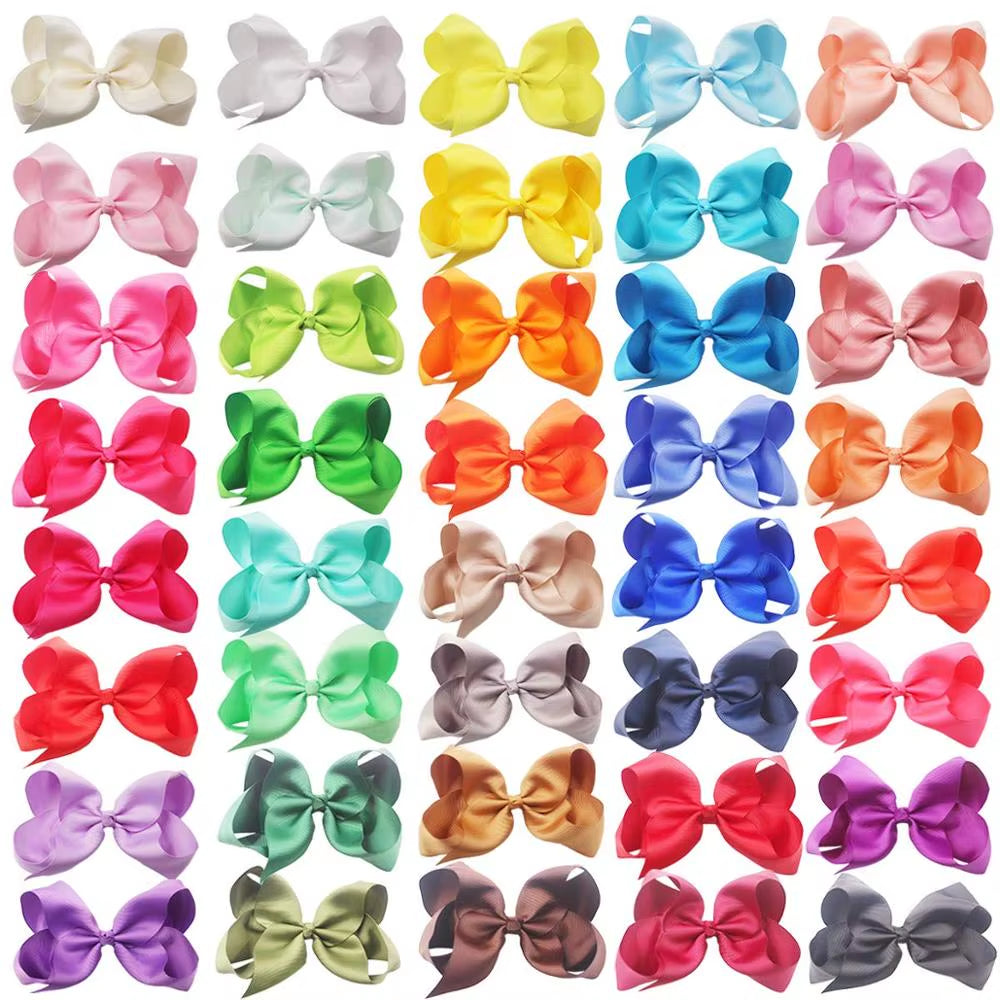 20/30/40Colors 6Inch Hair Bows Clips Large Big Grosgrain Ribbon Hair Bows Alligator Clips Hair Accessories for Girls Toddler Kid