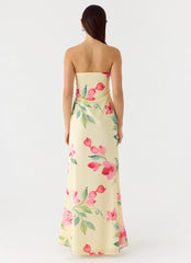 Bronté Strapless Maxi Dress Lemon Soleil