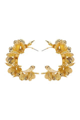 Olivia | Women'S C-Shaped Floral Design Earrings