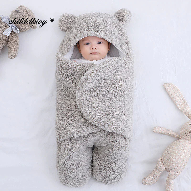 Soft Newborn Baby Wrap Blankets Baby Sleeping Bag Envelope for Newborn Sleepsack Thicken Cocoon for Baby 0-9 Months