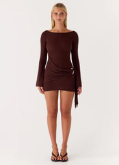Niella Wrap Mini Dress Chocolate