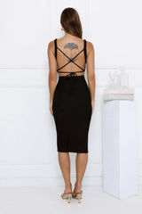 Noir Muse Midi Dress Black