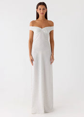 Melany Maxi Dress White Polkadot