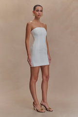 Maci White Crepe Mini Dress