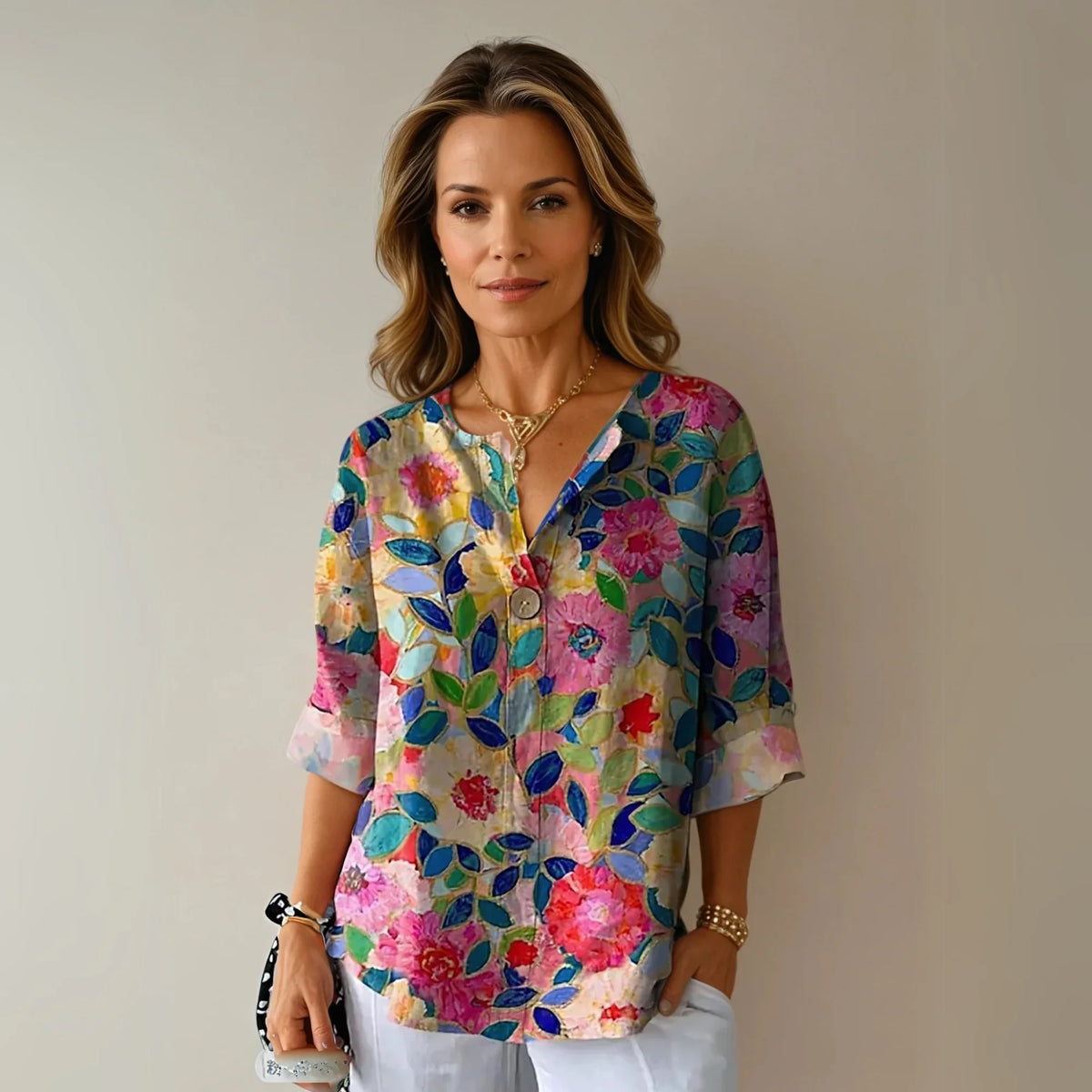 Finley Floral 3/4 Top