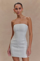 Maci White Crepe Mini Dress
