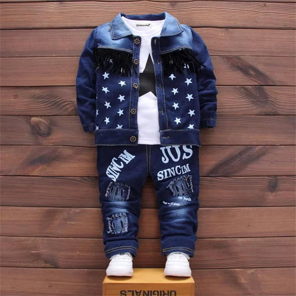 Newborn Baby Boys Clothes 2024 Autumn Spring Baby Clothing Casual Star 3Pcs Suits Outfit Infant Clothing Sets for 1-2 Years