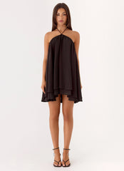 Alicelle Halter Mini Dress Brown