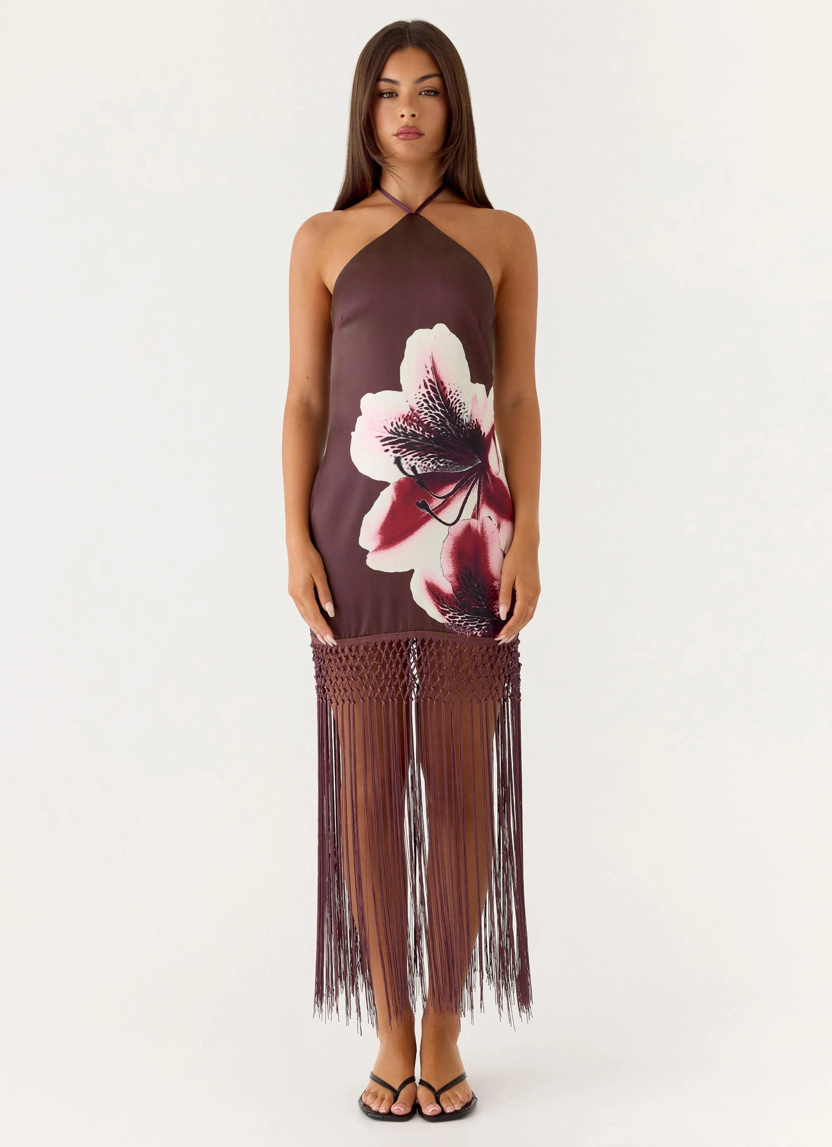 Niahvette Midi Dress Burgundy
