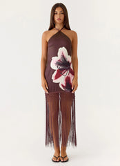 Niahvette Midi Dress Burgundy
